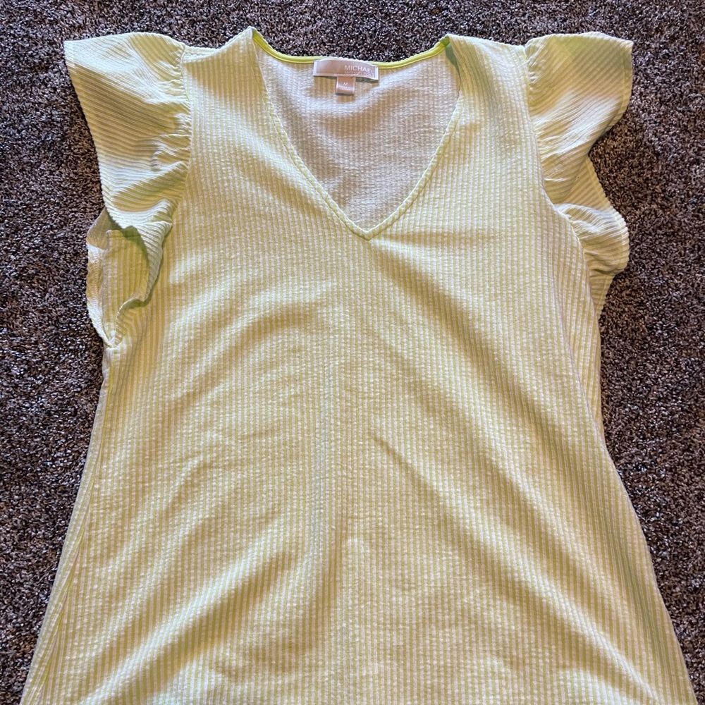 Michael Kors Light Green Textured Blouse